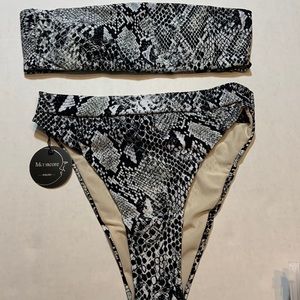 Two piece women’s snake print bikini